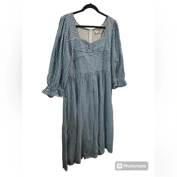 Jessa Kae x Leah Ryder Blue Gingham Dress 1x - Picture 6 of 7